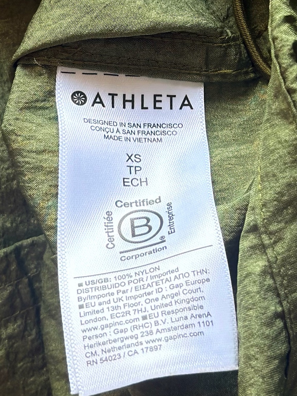 Athleta Olive Green Lightweight Shirt Jacket - Picture 4 of 6